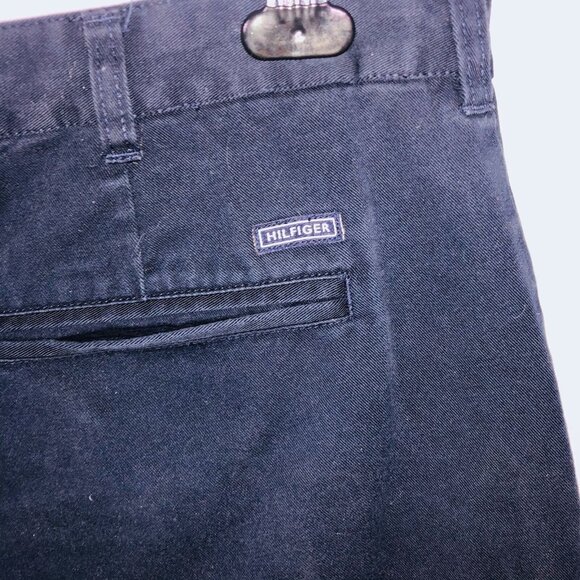 Vintage Tommy Hilfiger Golf Mens 38 Shorts Navy Blue Chino Pleated Front - Picture 6 of 8
